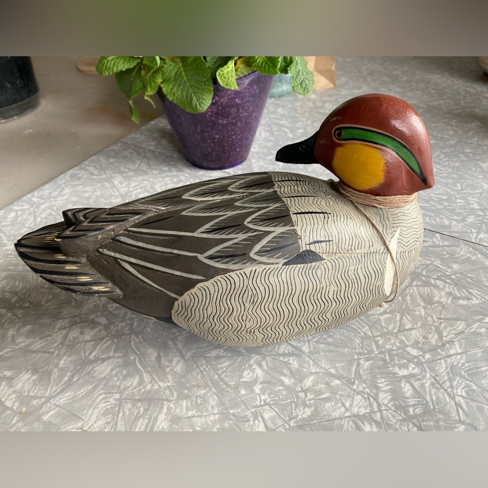 Wooden Duck Handcrafted Figurine